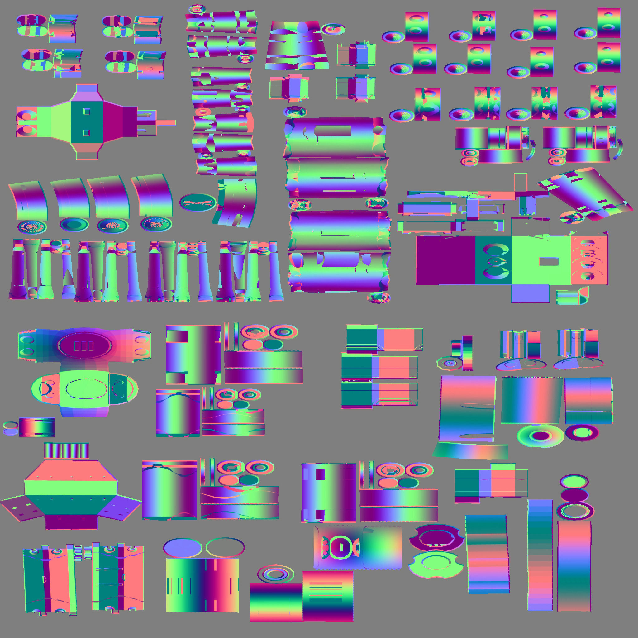 sci-fi robot hands Low-poly 3D model_7