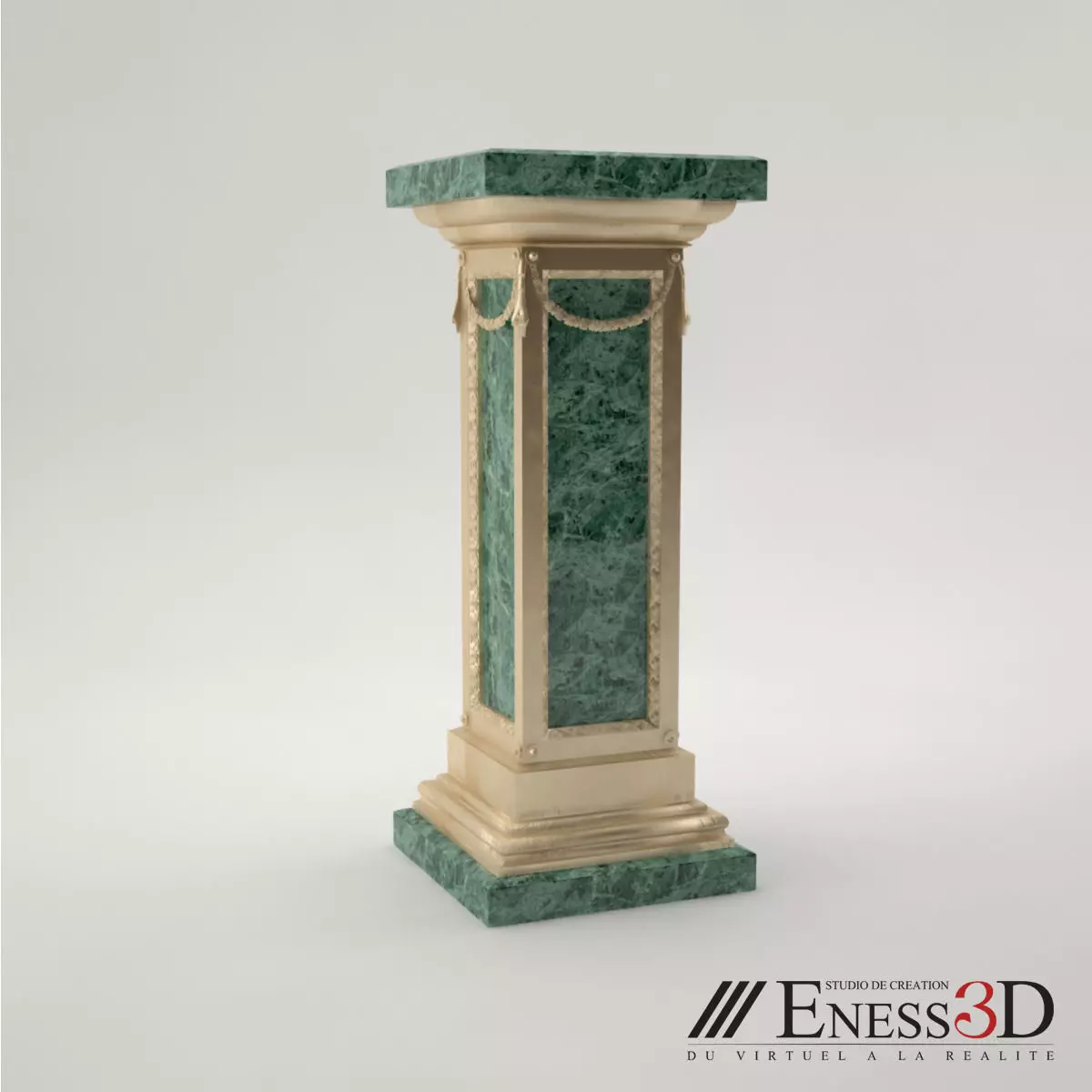 Pro - Pedestal Uffizi square column 3D model_0