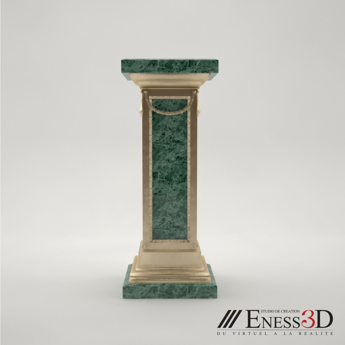 Pro - Pedestal Uffizi square column 3D model_1