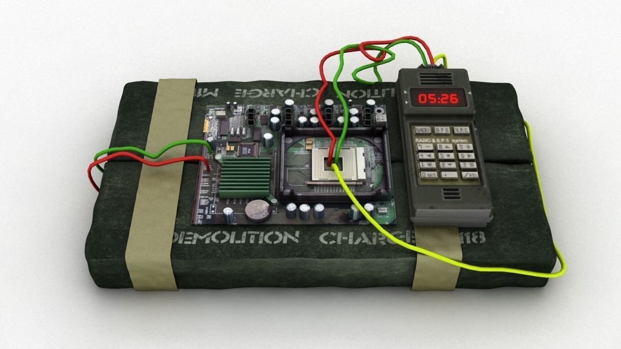 Time bomb explosive Low-poly 3D model_2