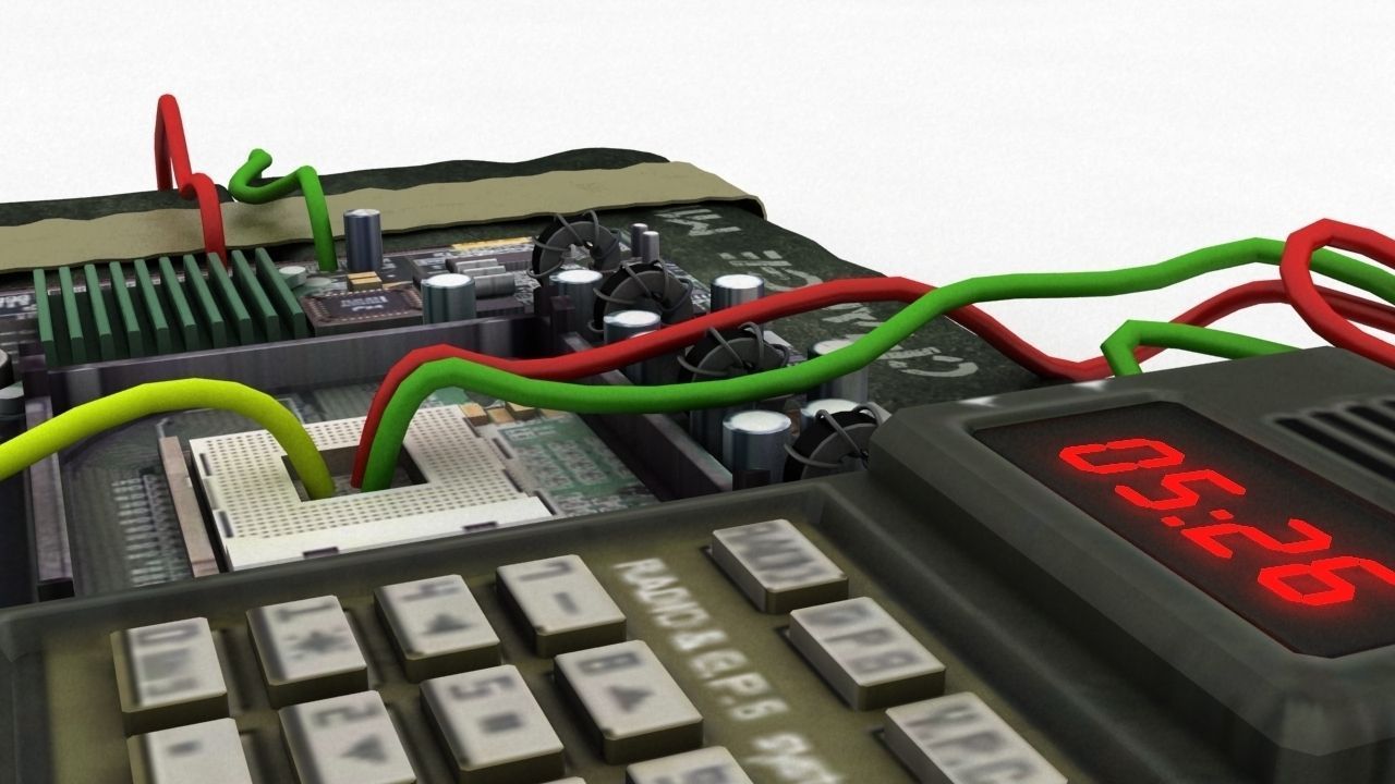 Time bomb explosive Low-poly 3D model_6