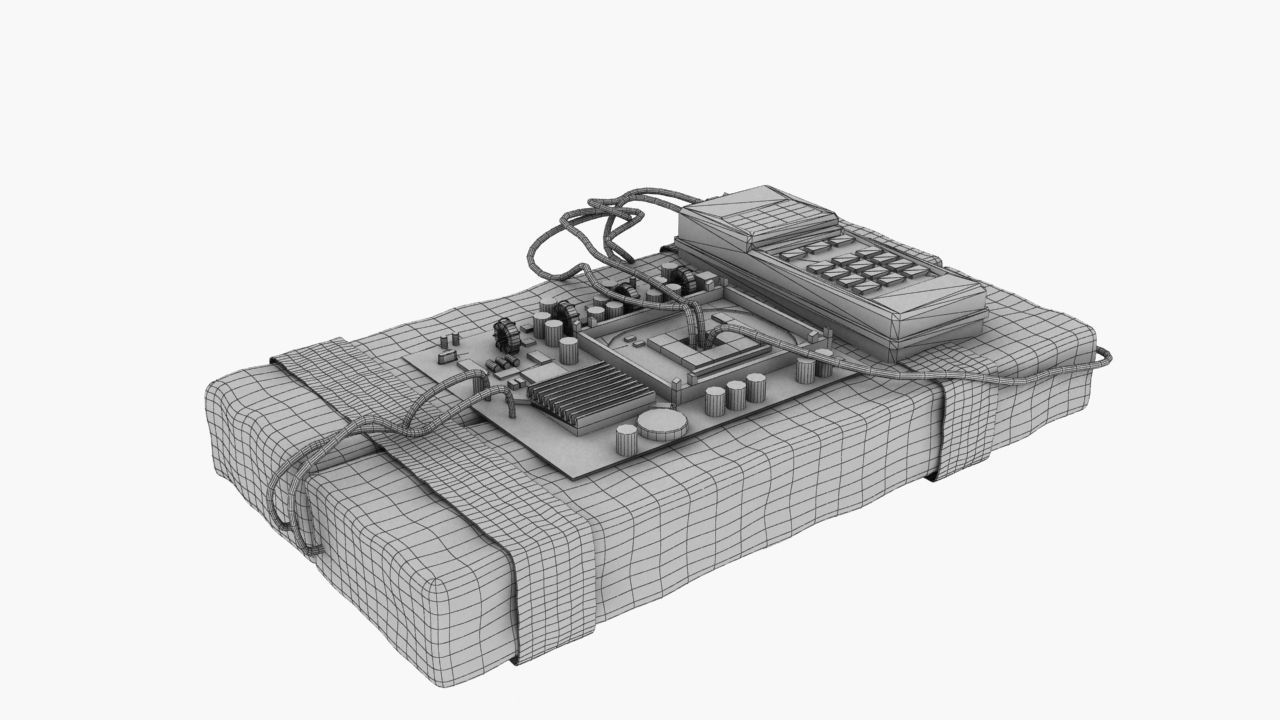 Time bomb explosive Low-poly 3D model_11