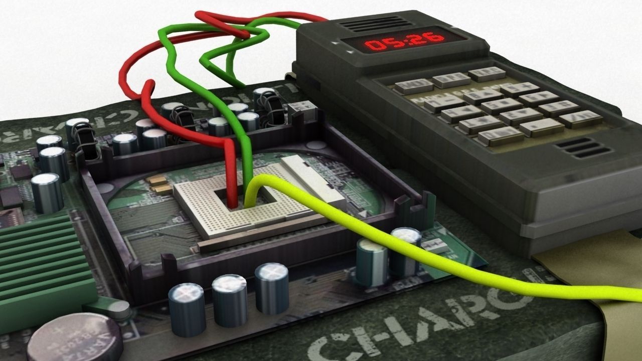 Time bomb explosive Low-poly 3D model_1