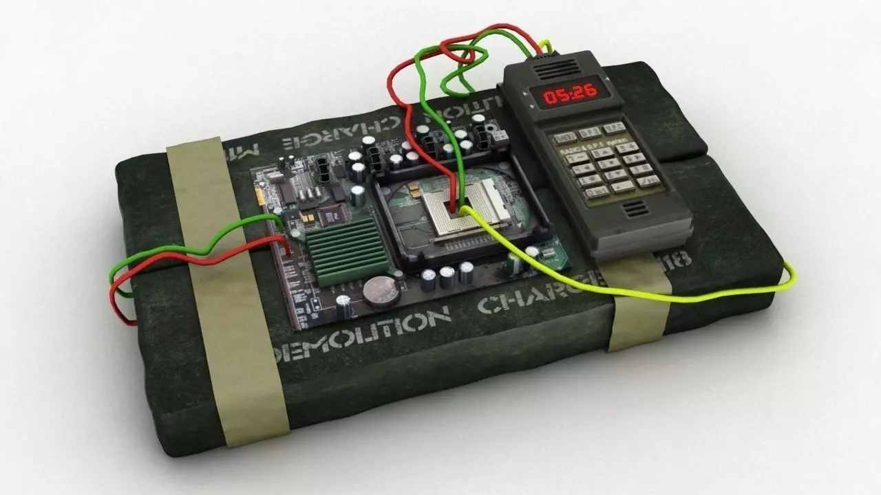 Time bomb explosive Low-poly 3D model_0