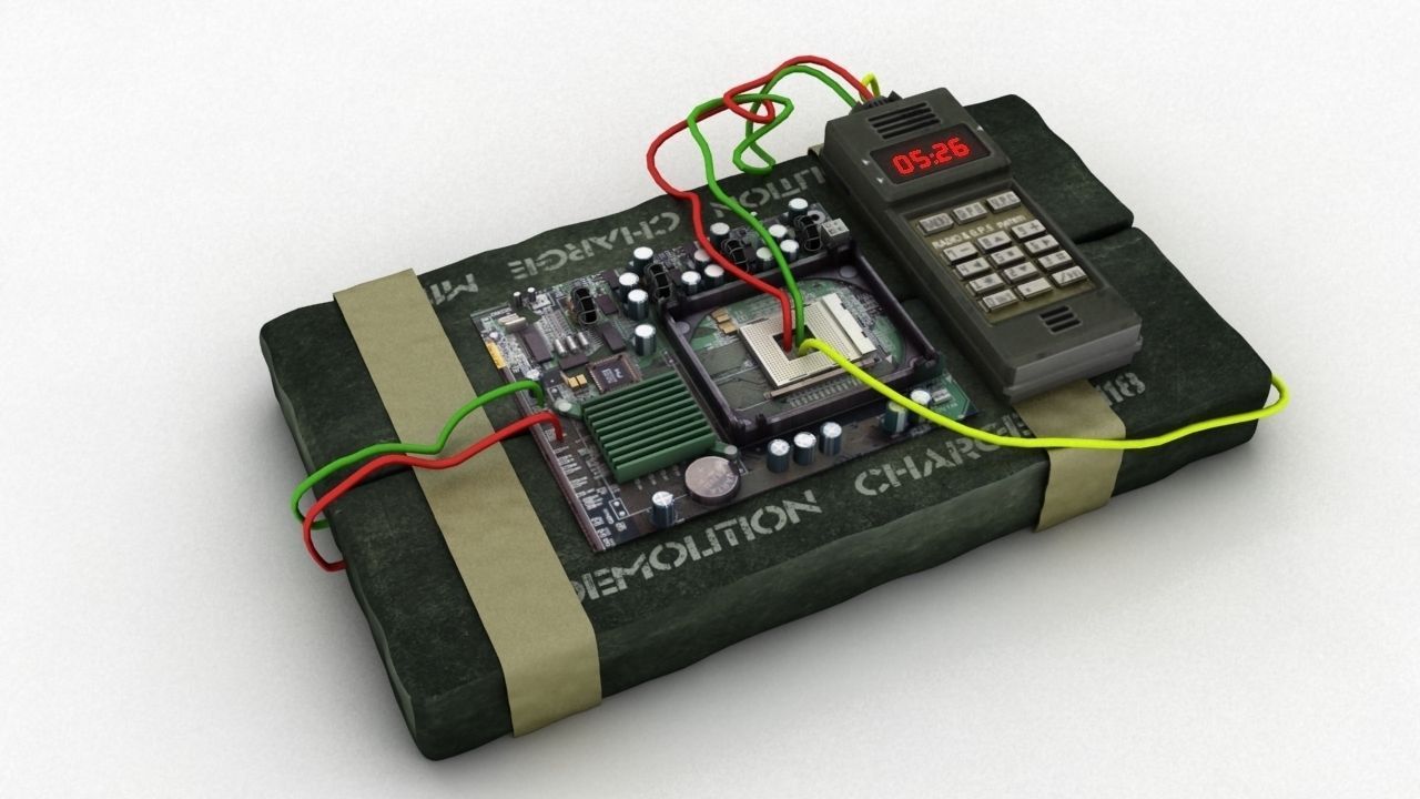 Time bomb explosive Low-poly 3D model_9