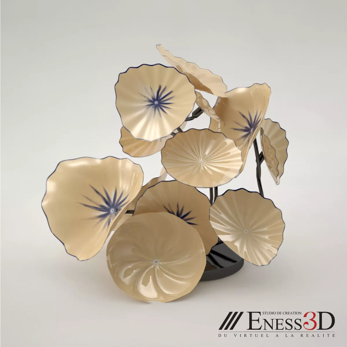 Flowers Ceramics Free 3D model