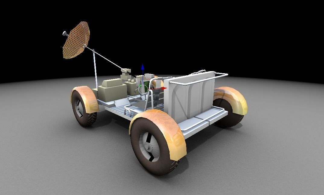 Moonrover space vehicle with satellite Low-poly 3D model_3