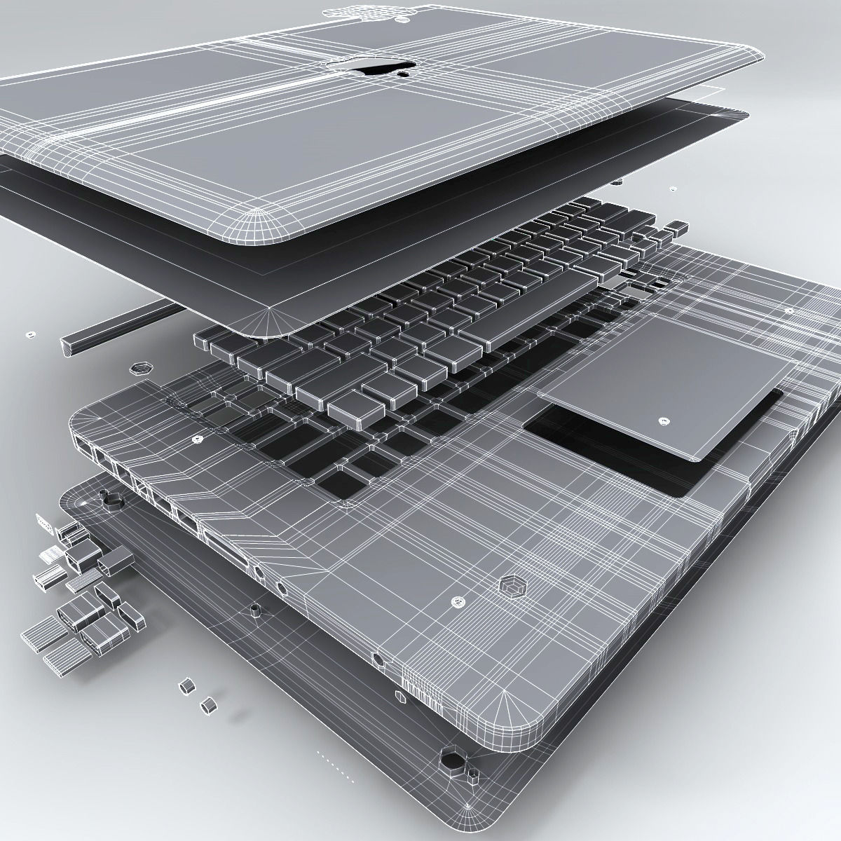 Apple Macbook pro 3D model_24