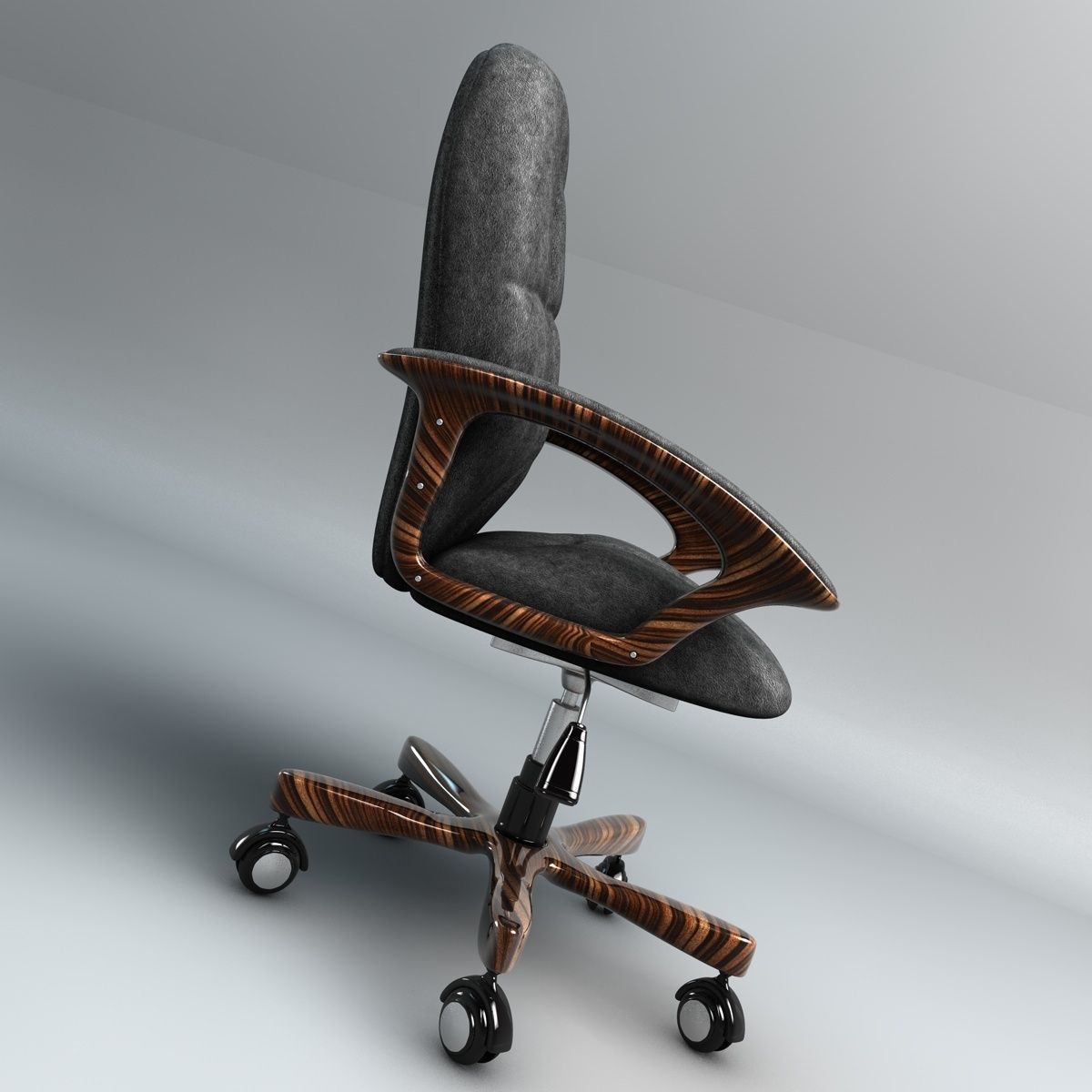 Office chair on wheels 3D model_3