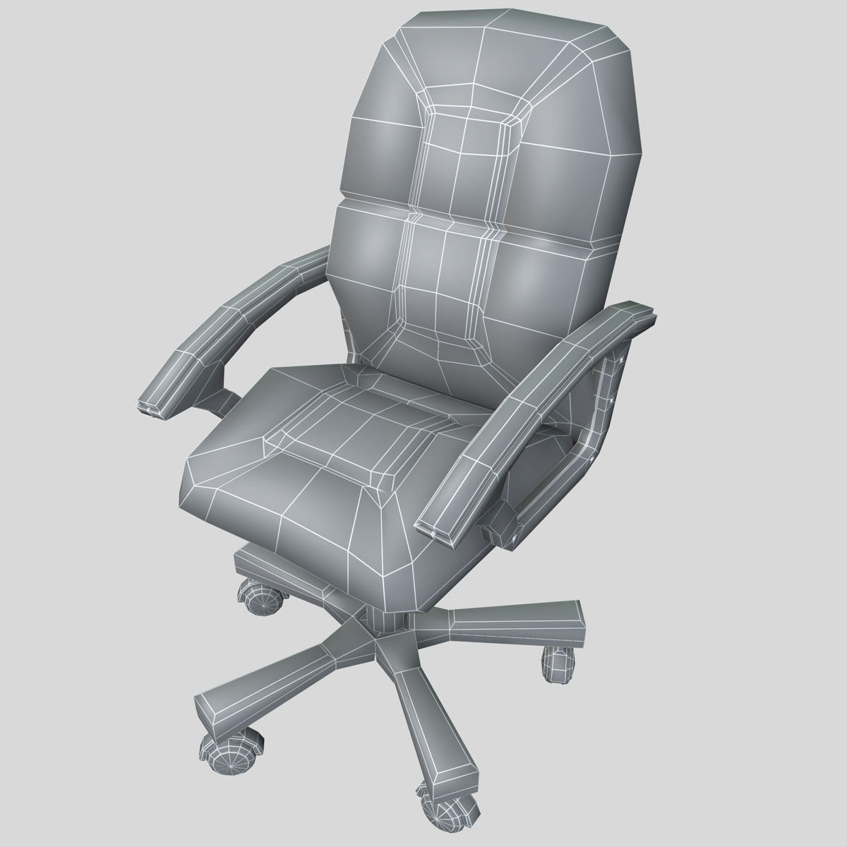 Office chair on wheels 3D model_2