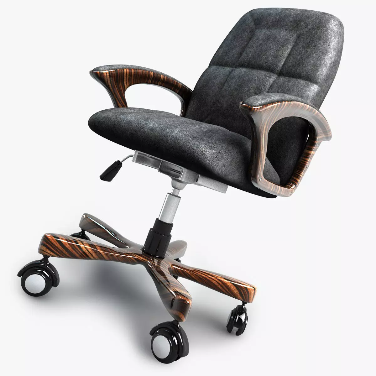 Office chair on wheels 3D model_0