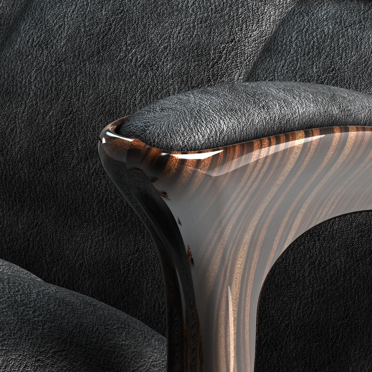 Office chair on wheels 3D model_7