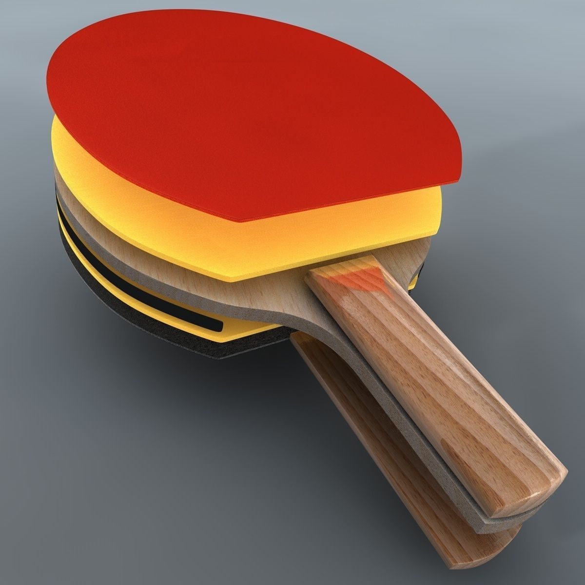 Ping pong paddle 3D model_4