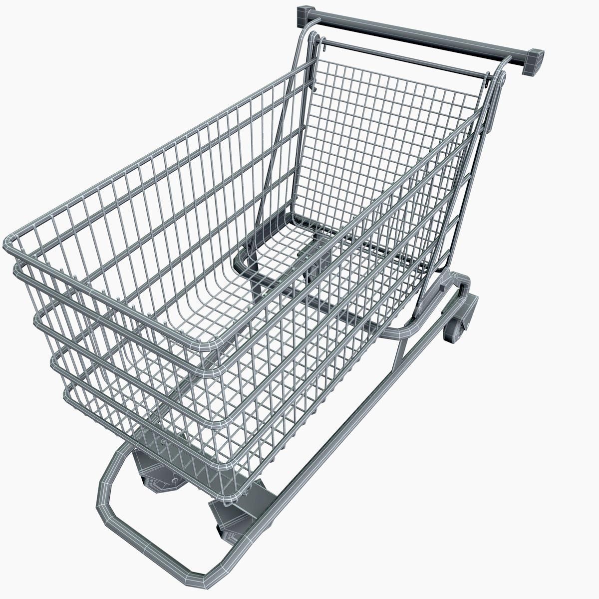 Realistic Shopping cart 3D model_1