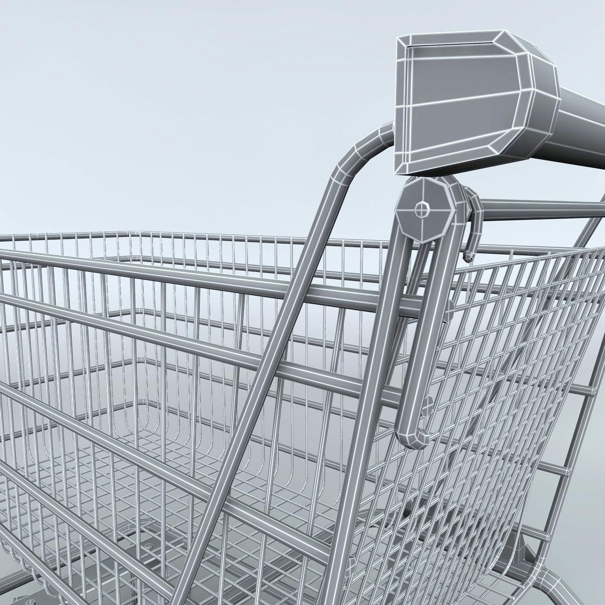 Realistic Shopping cart 3D model_4