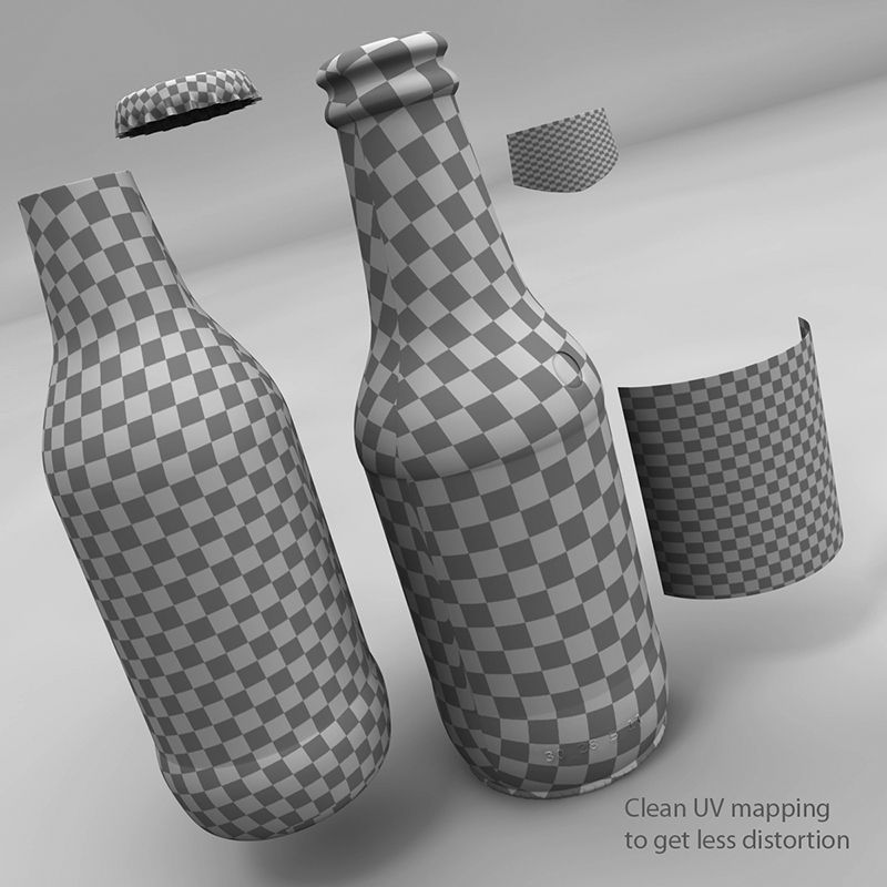 Bottle of beer 3D model_7