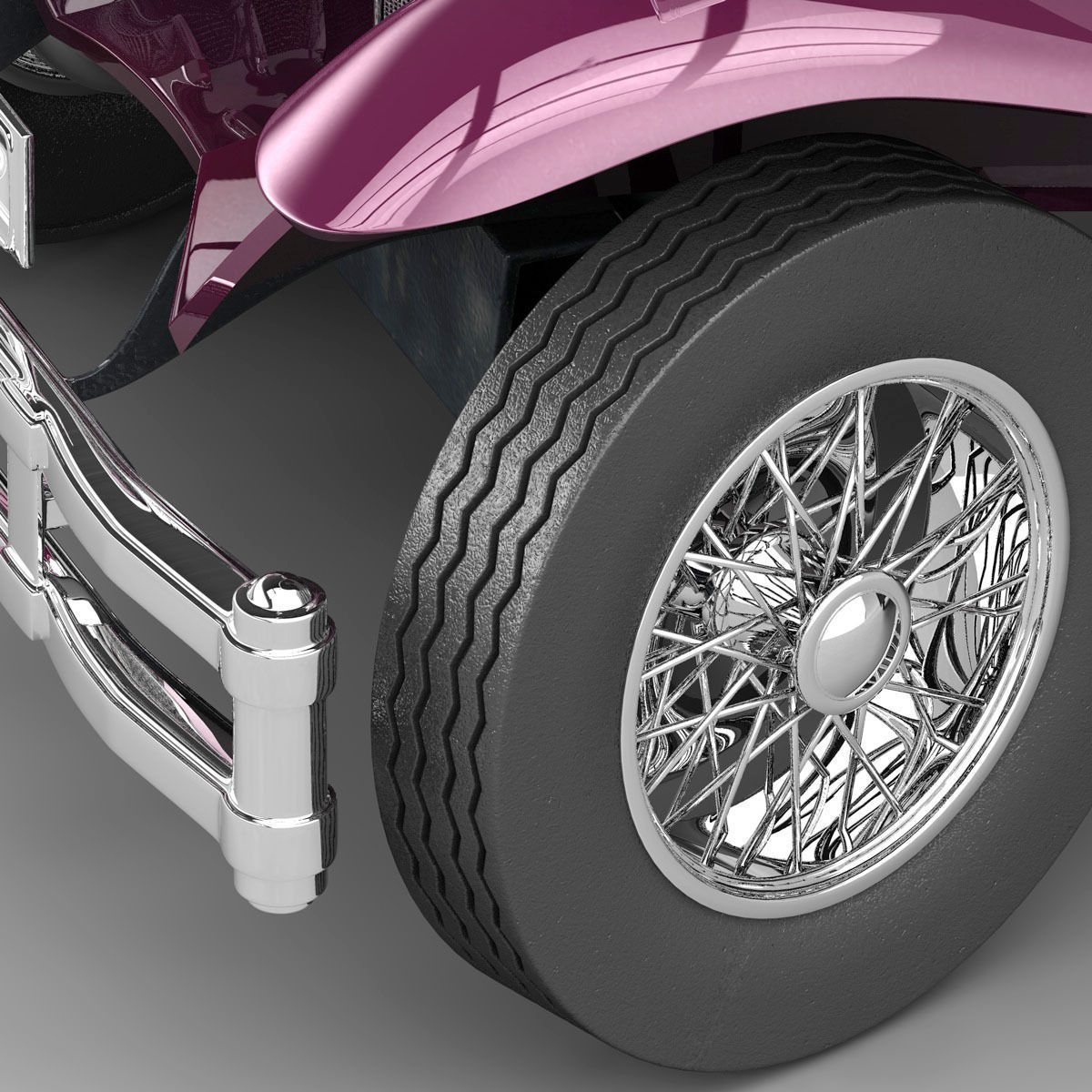 Mercedes SSK with Engine 3D model_18