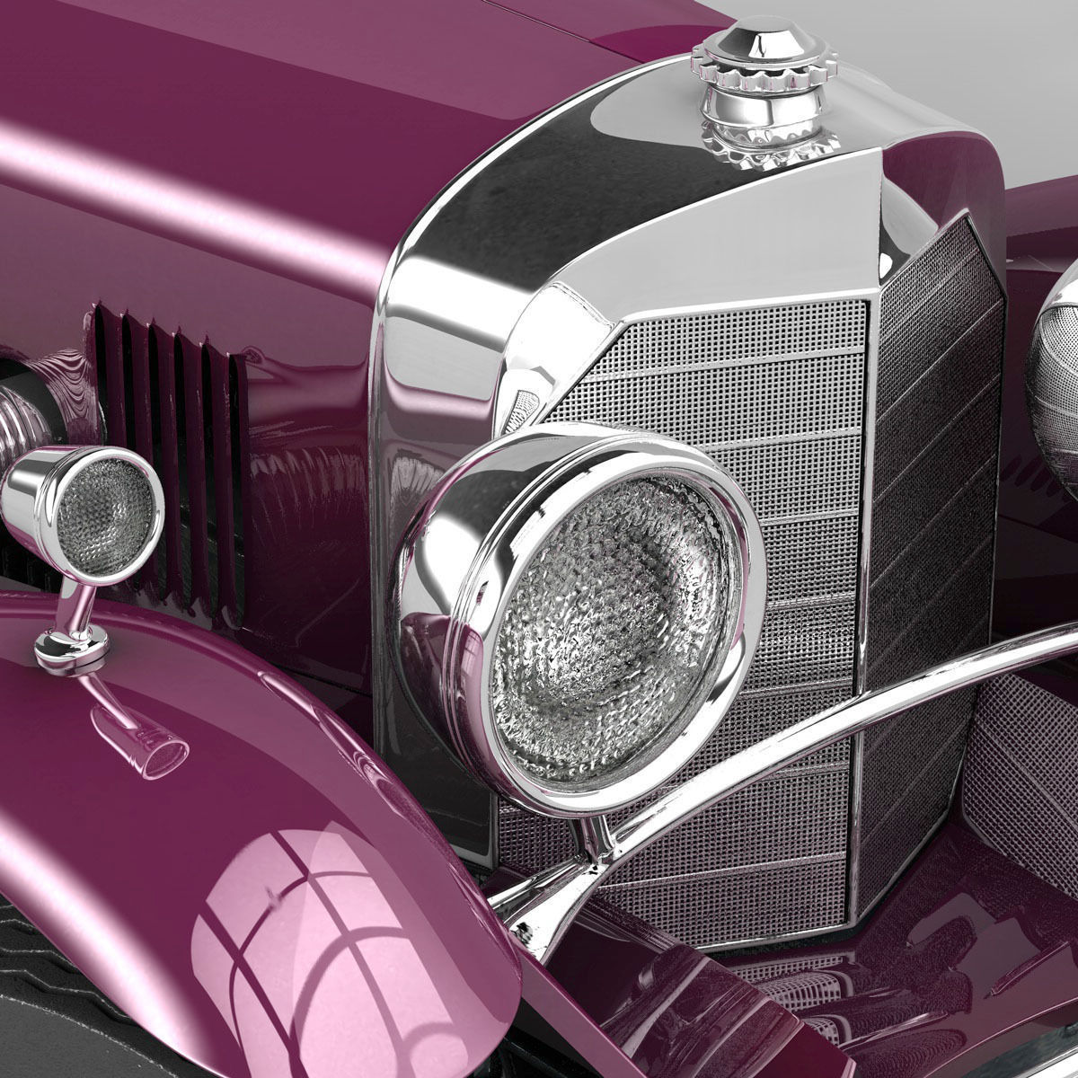 Mercedes SSK with Engine 3D model_3