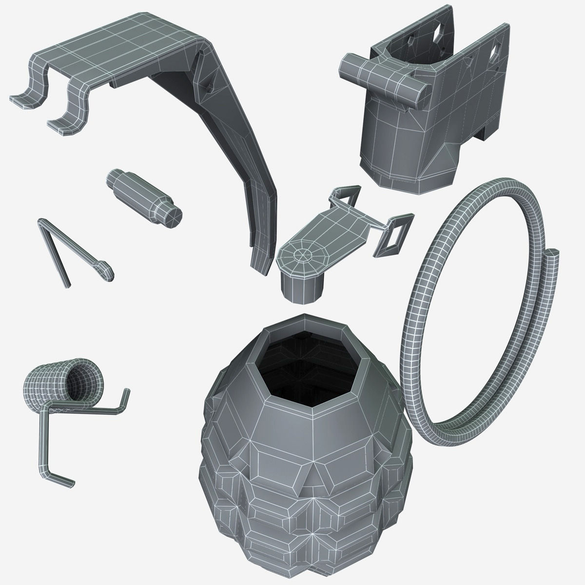 Realistic Grenade metal 3D model_8