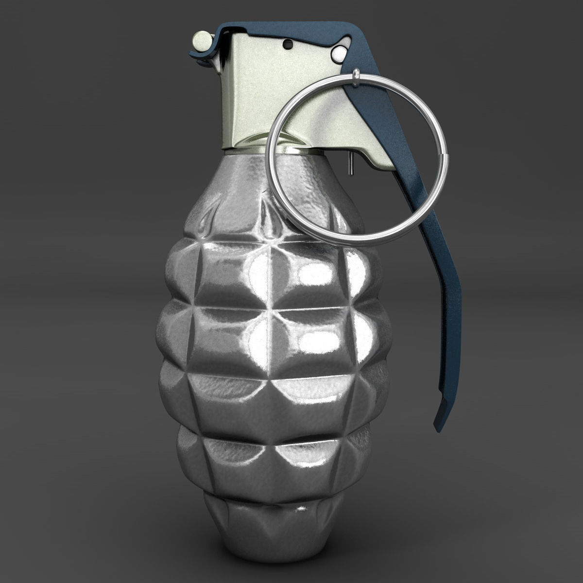 Realistic Grenade metal 3D model_4