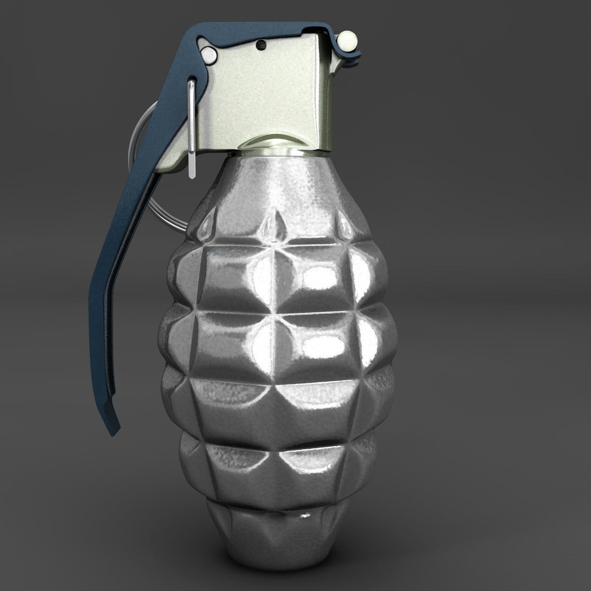 Realistic Grenade metal 3D model_1