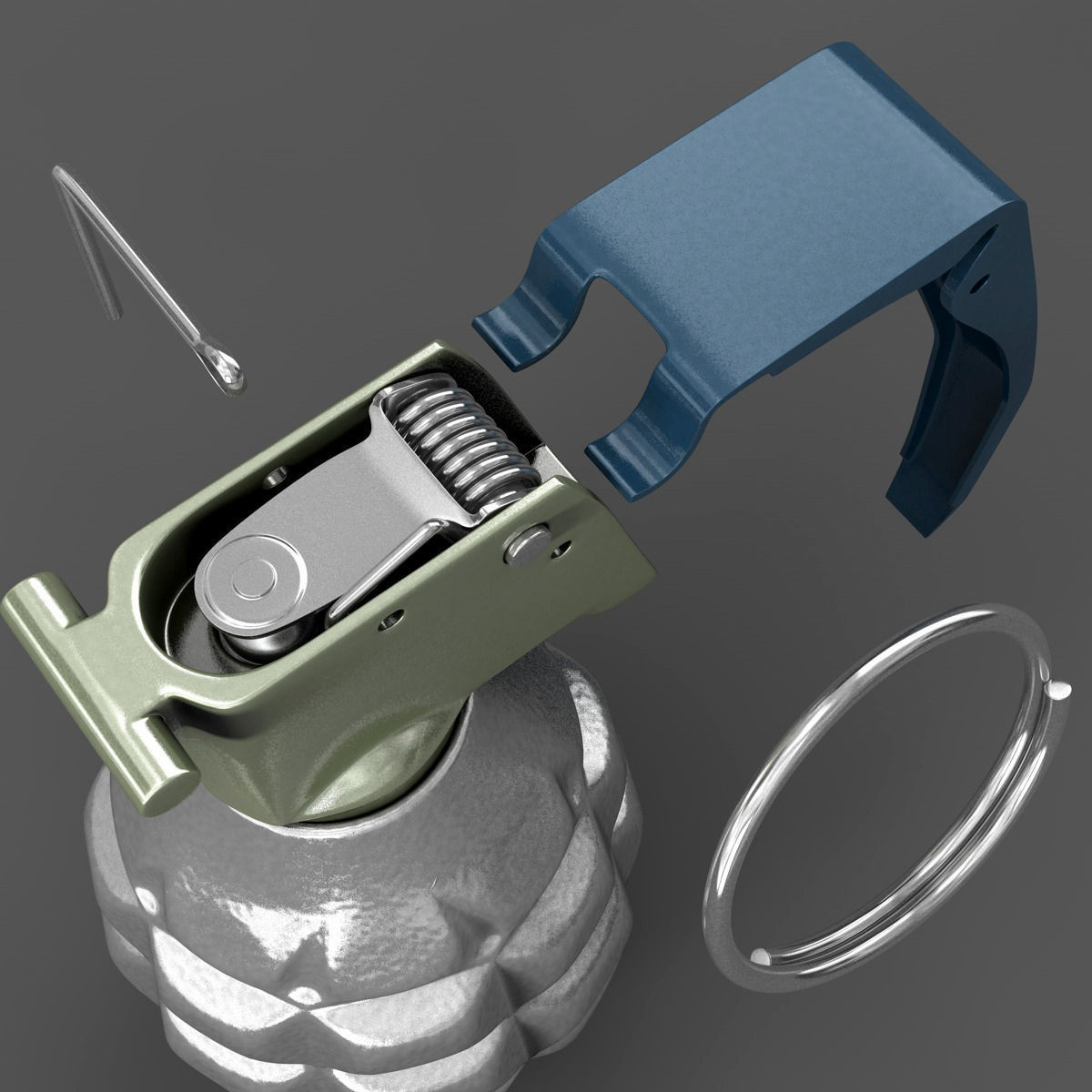 Realistic Grenade metal 3D model_7