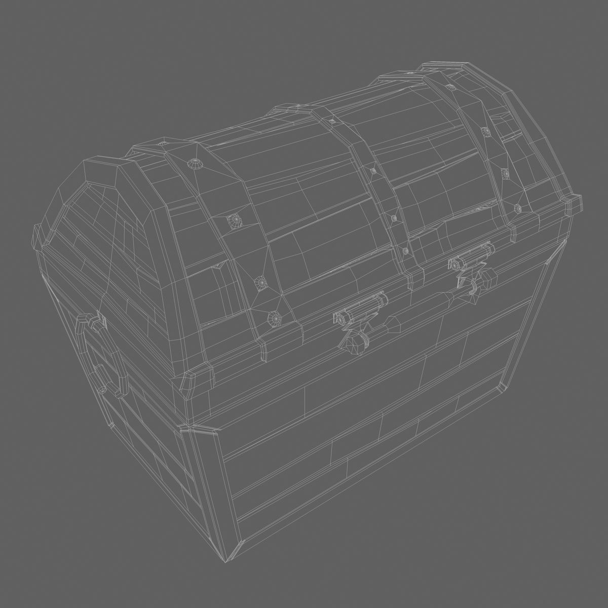 Treasure chest with gold 3D model_13