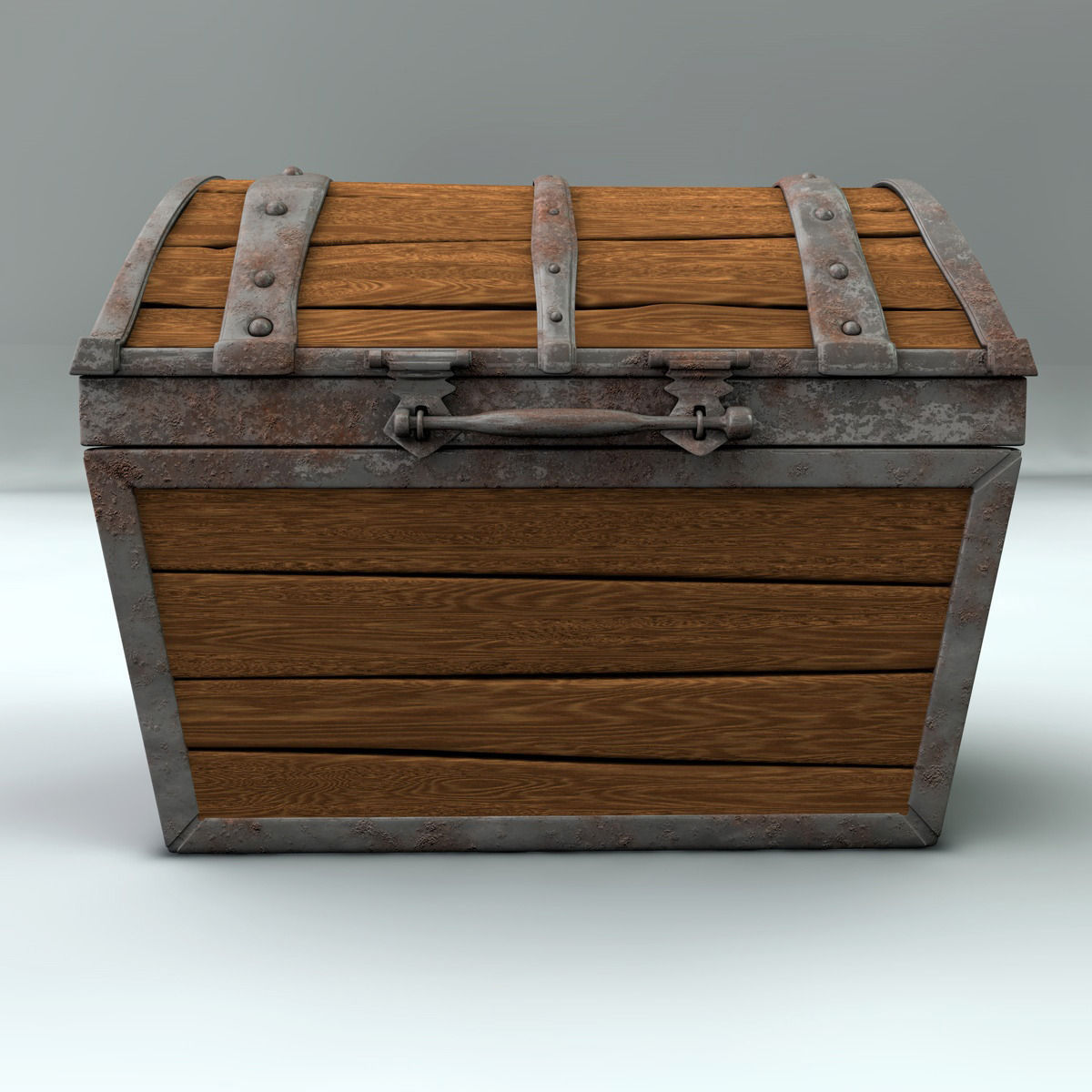 Treasure chest with gold 3D model_6