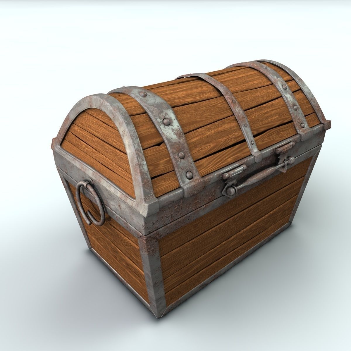 Treasure chest with gold 3D model_5