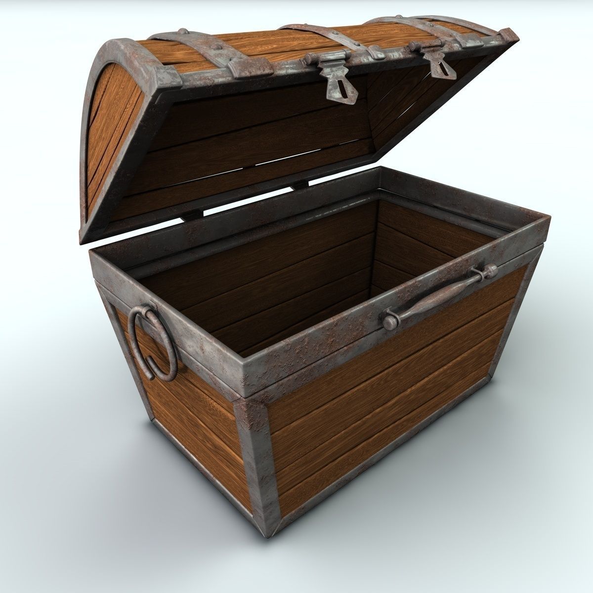 Treasure chest with gold 3D model_1