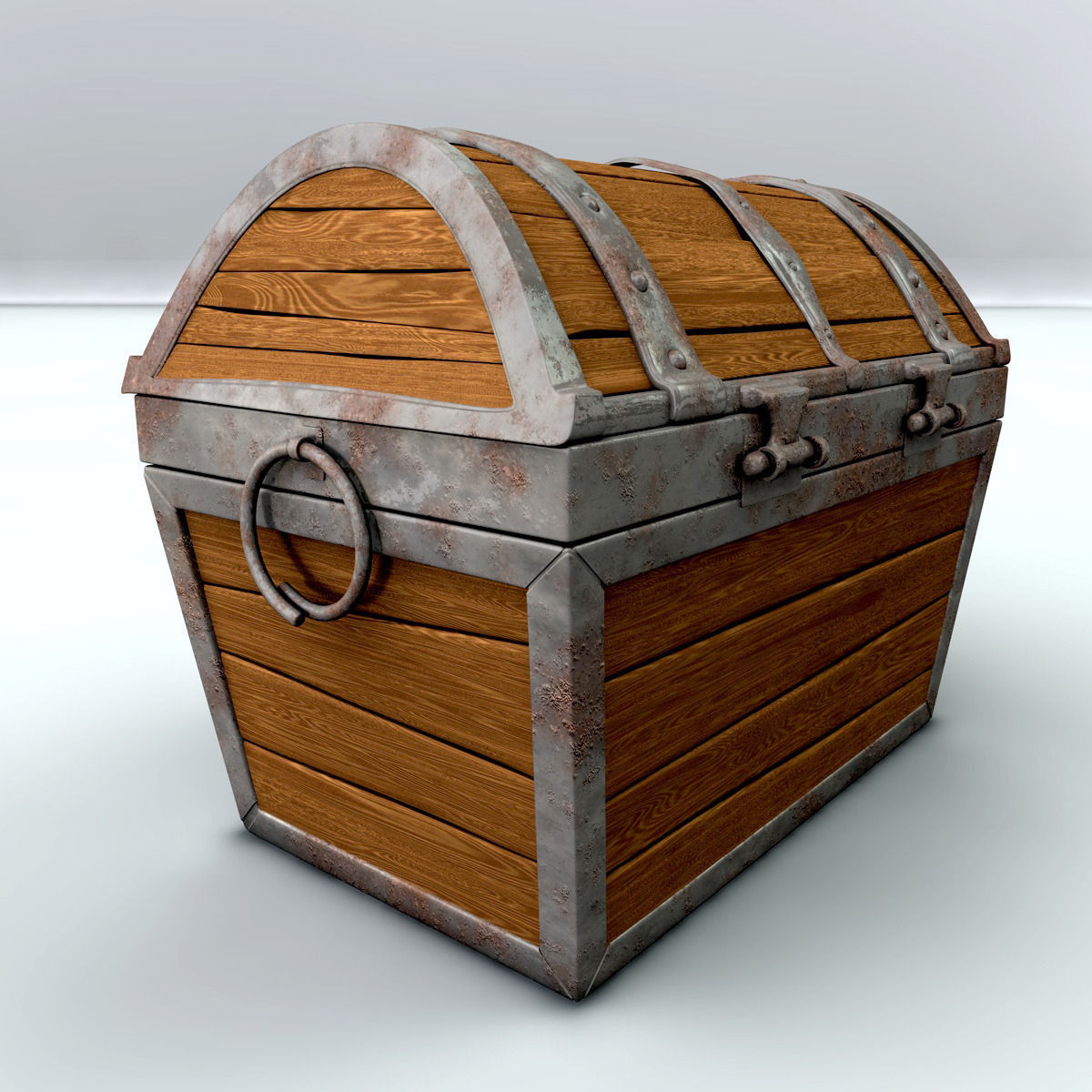 Treasure chest with gold 3D model_9