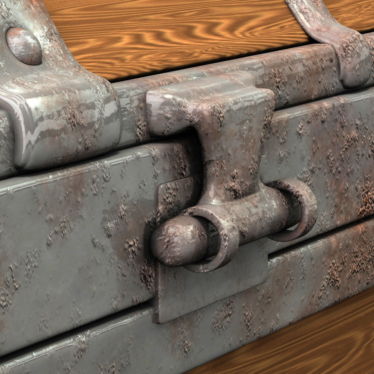 Treasure chest with gold 3D model_7