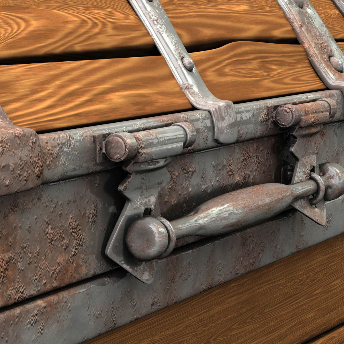 Treasure chest with gold 3D model_11