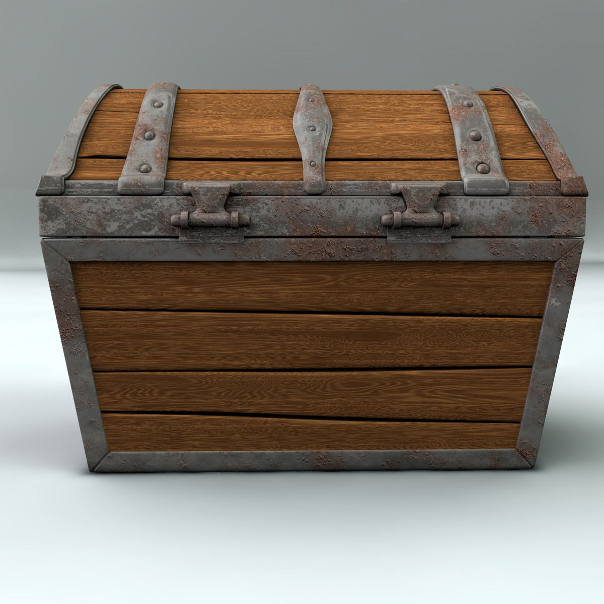 Treasure chest with gold 3D model_4