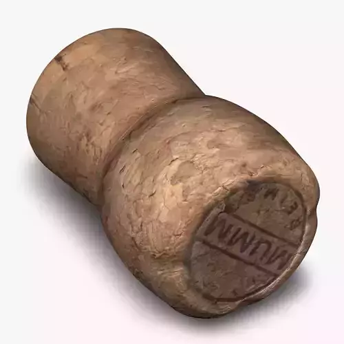Realistic Champagne cork 3D model