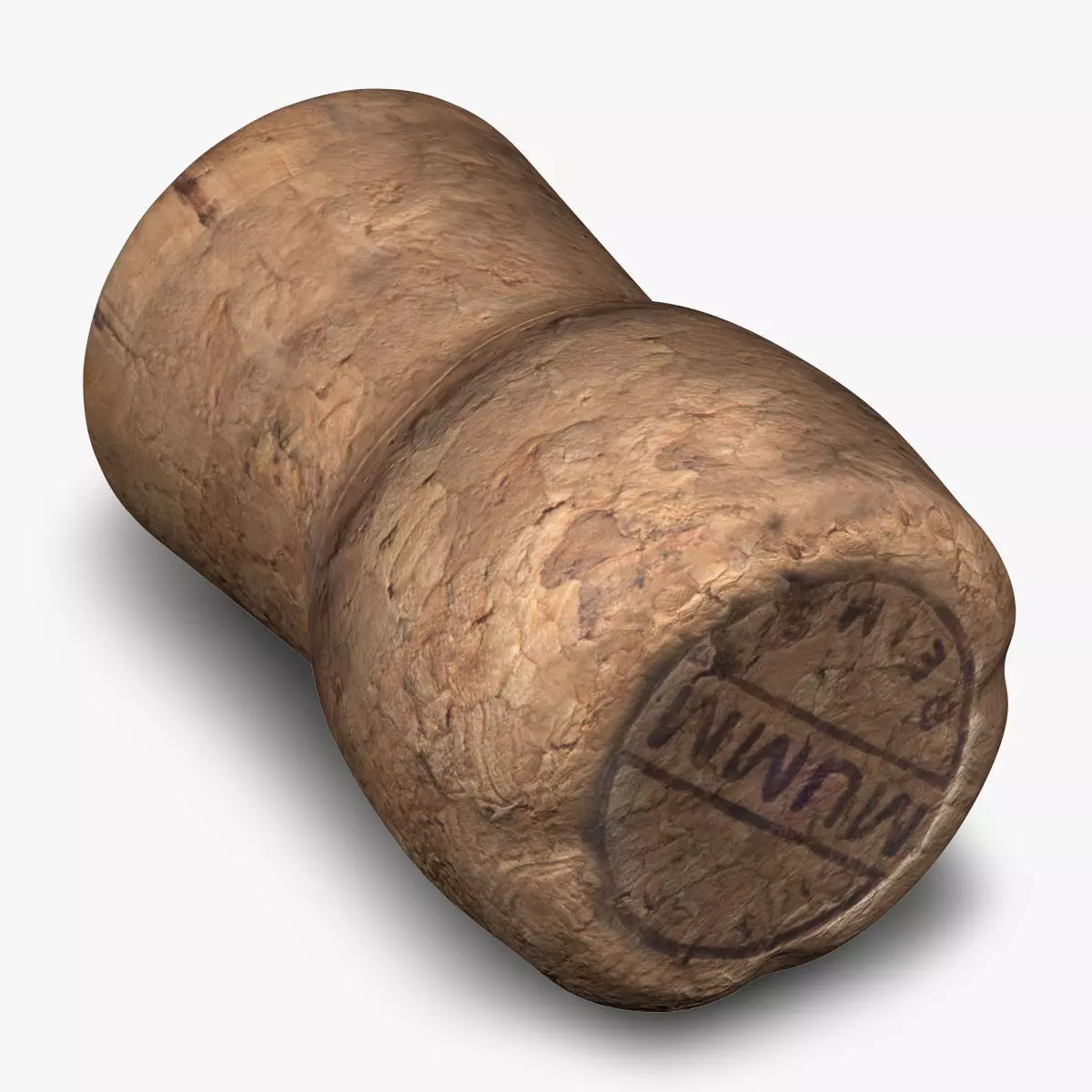 Realistic Champagne cork 3D model_0