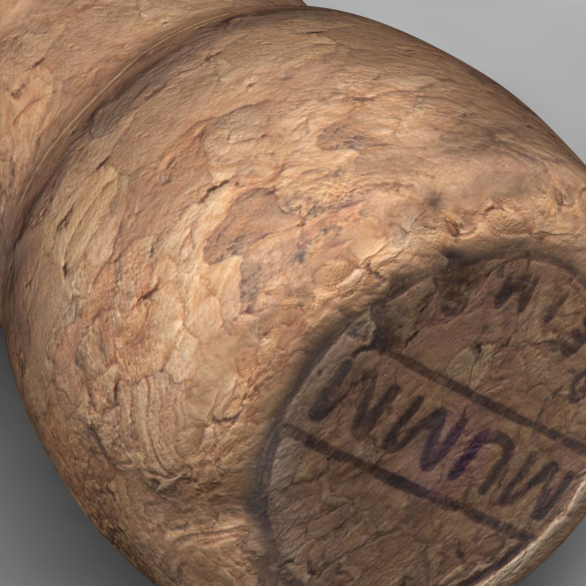 Realistic Champagne cork 3D model_2