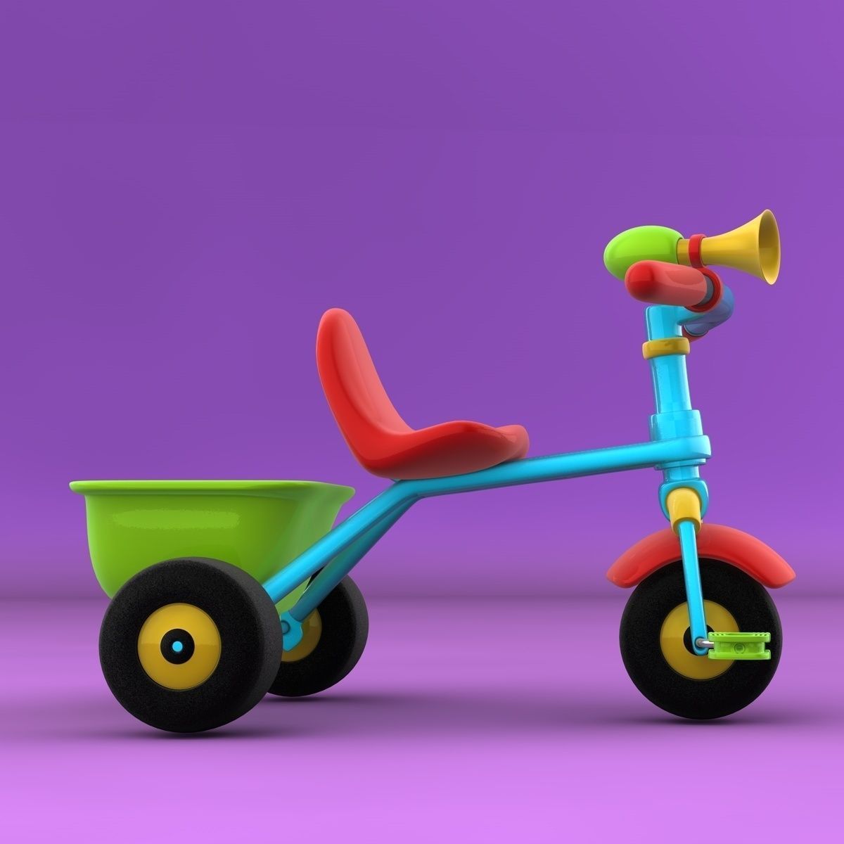 Trycicle toy 3D model_1