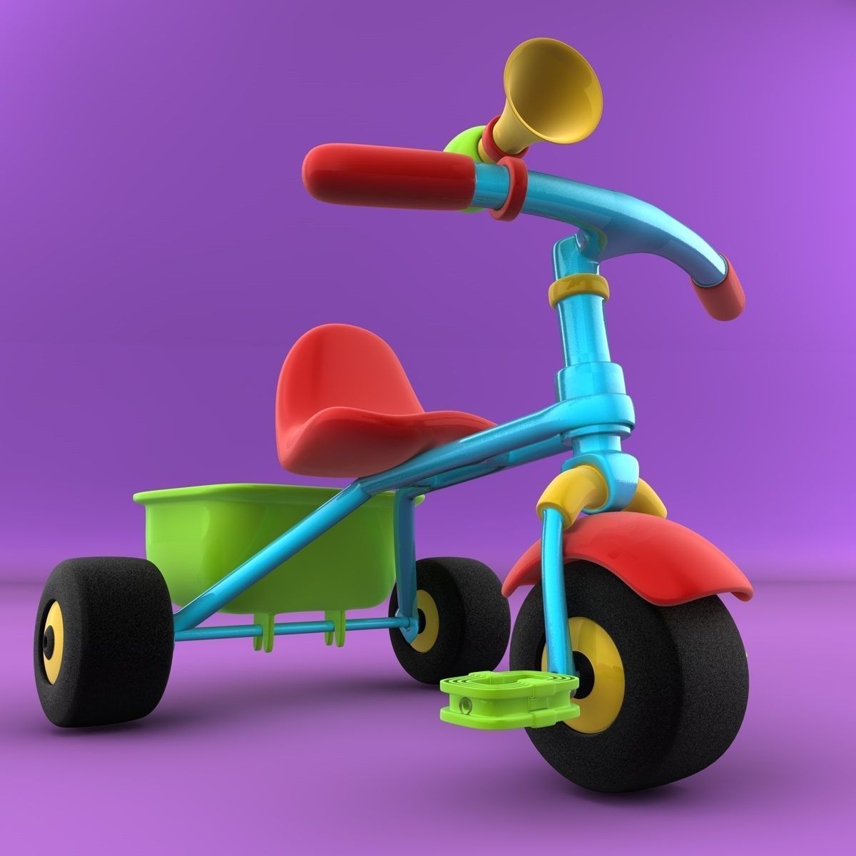 Trycicle toy 3D model_3
