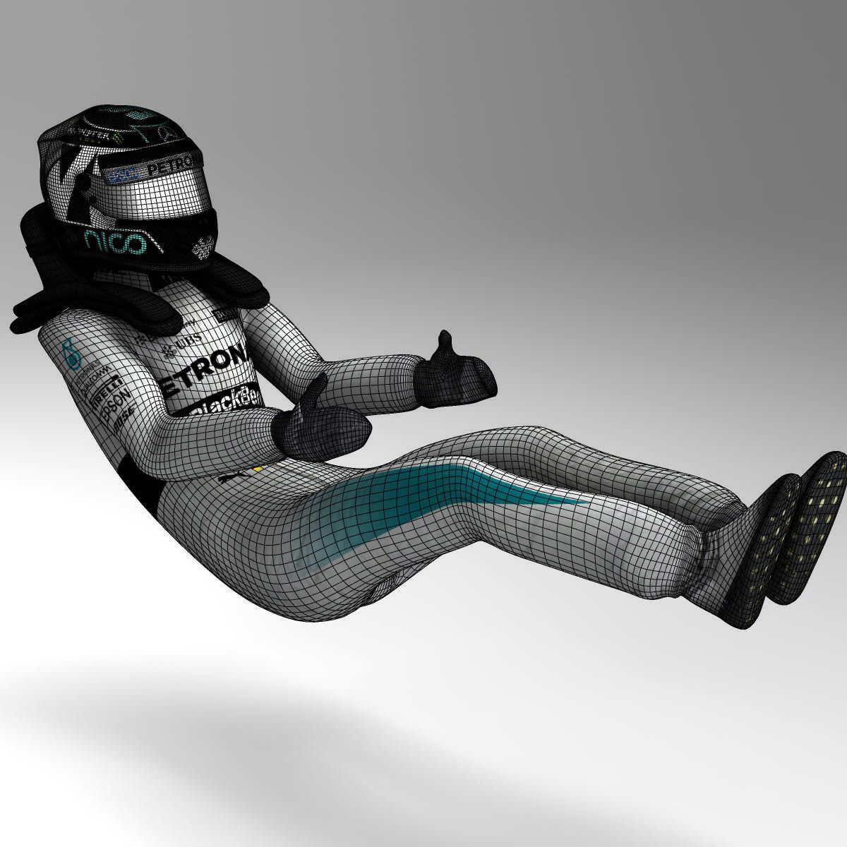 Nico Rosberg 2015 Low-poly 3D model_3