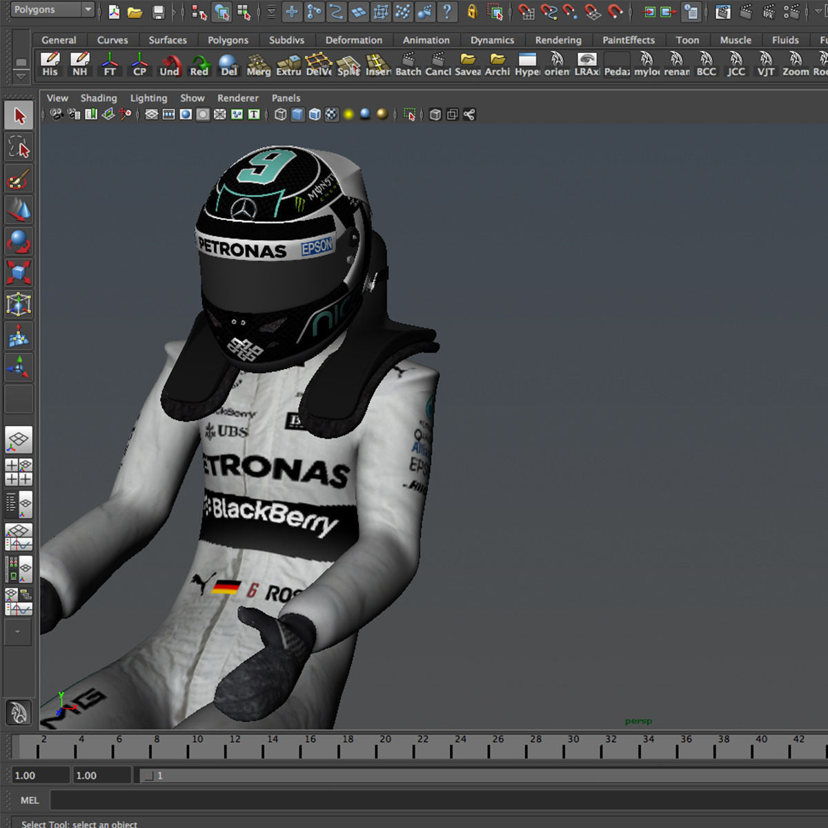 Nico Rosberg 2015 Low-poly 3D model_9