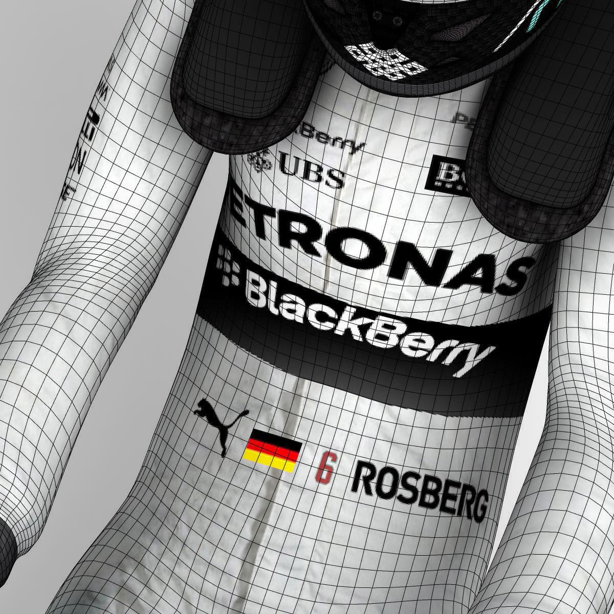Nico Rosberg 2015 Low-poly 3D model_5
