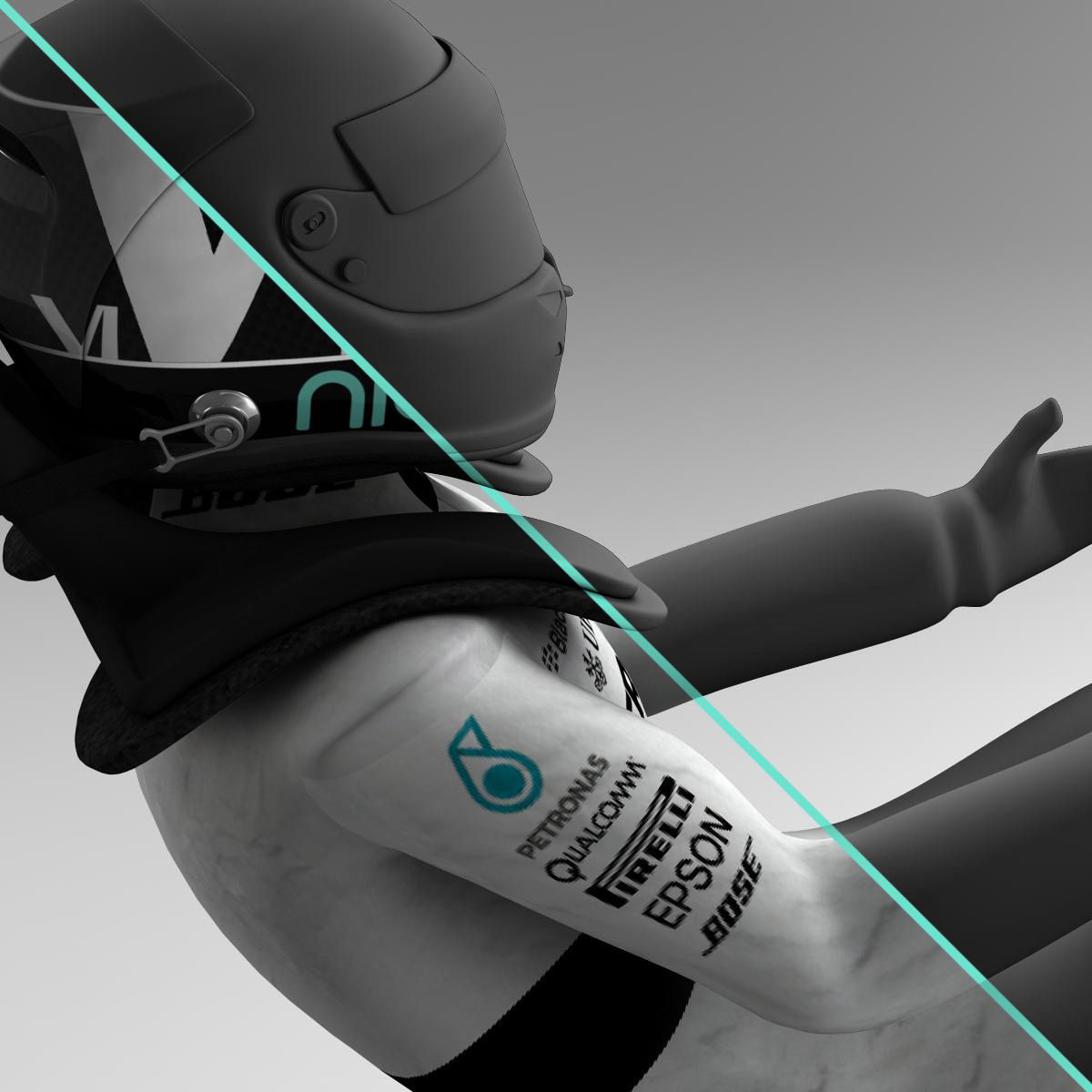 Nico Rosberg 2015 Low-poly 3D model_6