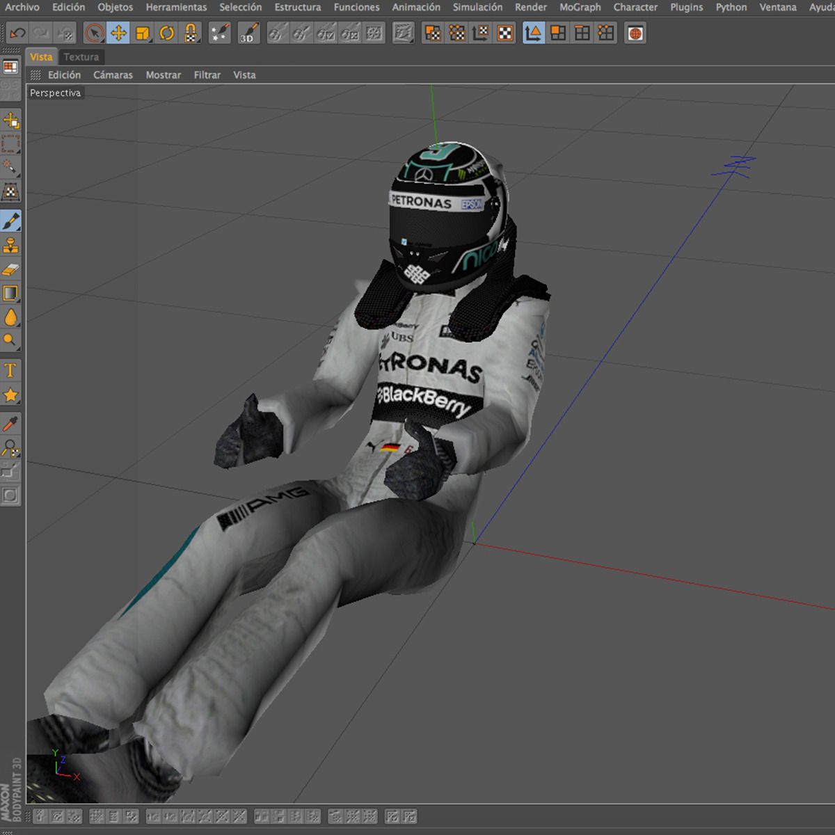 Nico Rosberg 2015 Low-poly 3D model_10