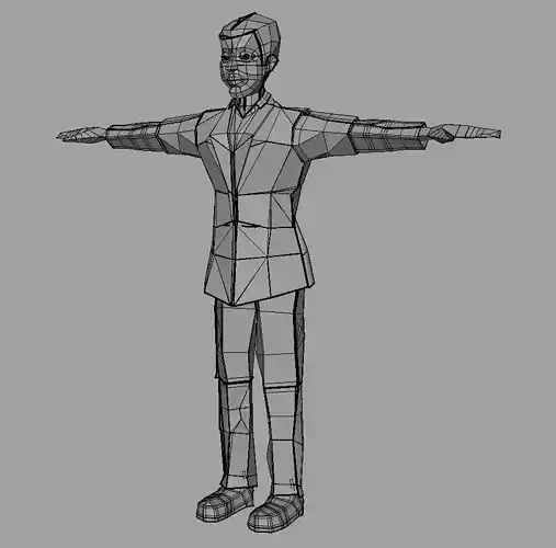 Paper model 2 man in suit 3D model