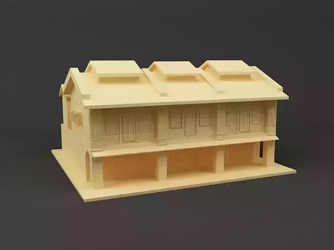 Shop house Singapore 3D print model