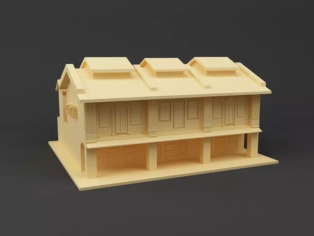 Shop house Singapore 3D print model