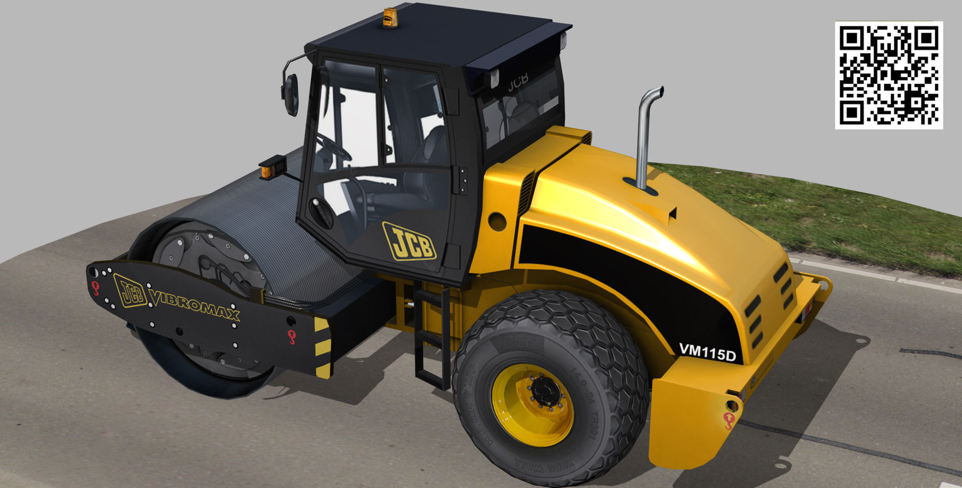 Compactor JCB Vibromax VM115 2012 Low-poly 3D model_1