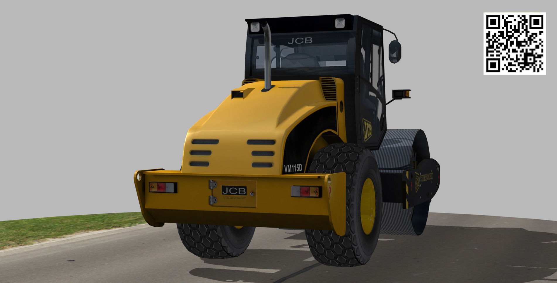 Compactor JCB Vibromax VM115 2012 Low-poly 3D model_12