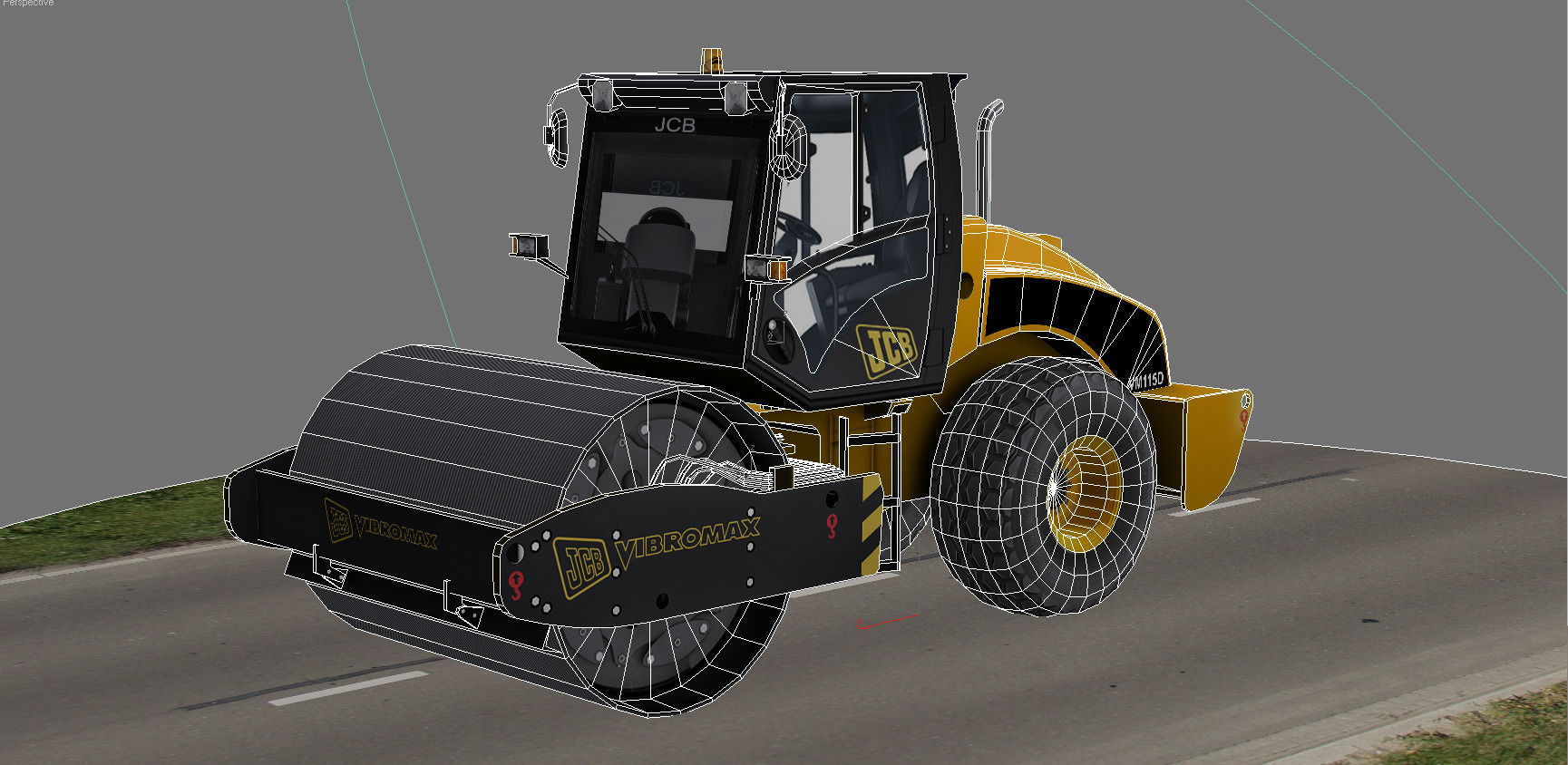 Compactor JCB Vibromax VM115 2012 Low-poly 3D model_9